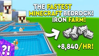 BEST IRON FARM In Minecraft Bedrock Tutorial  8840HR MCPEXBOXPSNintendoWin10 [upl. by Annahsal]