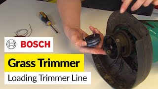 How to Load Trimmer Line for a Bosch Grass Trimmer Quick and Easy [upl. by Otrebmal]