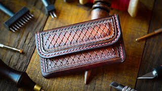 Deluxe Leather Card Holder  Leather Craft [upl. by Aicekan]