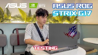 Asus ROG STRIX G17 G713RCHX068W RTX30504GB GDDR6 testing highlightsSpecs asusrogstrixg17 [upl. by Narahs]