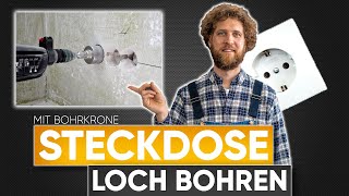 Steckdose Loch BOHREN Unterputz Steckdose mit Bohrkrone ausfräsen [upl. by Northey]