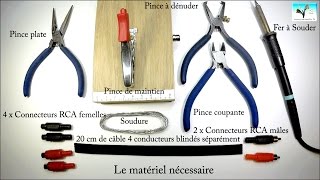 Comment fabriquermonter un Adaptateur Doubleur de sortie Audio Stéréo avec Connecteurs RCA [upl. by Gravante]