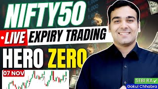 07 November Live Trading  Nifty Expiry  Hero Zero Trade ✅trading nifty [upl. by Boles]