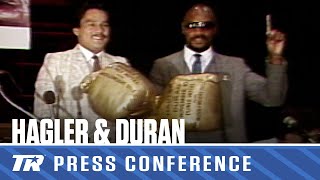 Marvin Hagler amp Roberto Durans Legendary NYC Press Conference  BOXING THROWBACK [upl. by Elokyn]