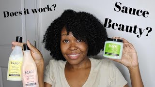 Wash Day Using Sauce Beauty Hair Products  Demo amp Review [upl. by Annayat]