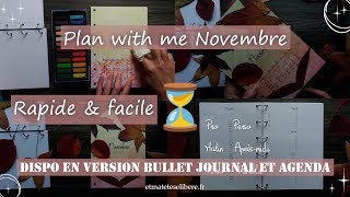 Novembre 🍁 Facile et rapide  Bullet Journal Agenda Planner [upl. by Ednalrim493]