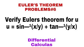 EULERS THEOREM  PROBLEM 6  HOMOGENEOUS FUNCTION  PARTIAL DIFFERENTIATION [upl. by Shriner857]