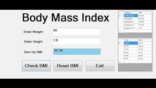 How to Create BMI Calculator in Visual BasicNet [upl. by Satsok]