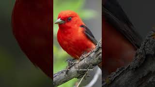 Scarlet tanager makes rare appearance in Saskatchewan to the delight of birders [upl. by Isbel]