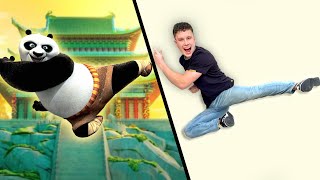 Trying Kung Fu Panda stunts in REAL LIFE [upl. by Corley]