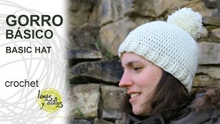 Tutorial Gorro Básico Crochet o Ganchillo [upl. by Kenwee]