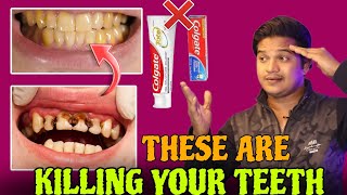 THESE ARE KILLING YOUR TEETH  TELUGU  HOW TO GET WHITE STONG TEETH NATURALLY [upl. by Hilliard197]