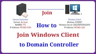 Windows Server  How to Join Windows Client to Domain Controller [upl. by Miharbi291]