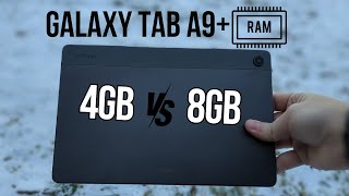 Samsung Galaxy Tab A9 RAM 4GB vs 8GB Compared [upl. by Arekat]