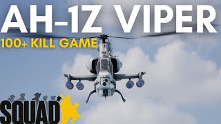 AH1Z VIPER IN SQUAD 100 KILL GAME INSANE HELLFIRE SHOT [upl. by Yard]