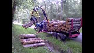 remorque forestiere micro tracteur [upl. by Yhtur]