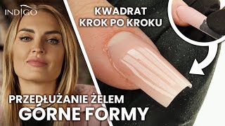 GÓRNE FORMY do paznokci Przedłużanie żelem w kształcie kwadrat DUAL FORMY jak zrobić Indigo Nails [upl. by Wyndham]