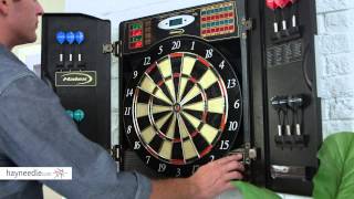 Halex Madison BristleTech Electronic Dart Board with Contemporary Cabinet  Product Review Video [upl. by Oralla]