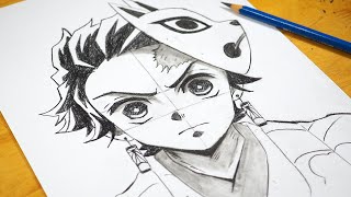 How to Draw TANJIRO KAMADO Demon Slayer  Kimetsu no Yaiba [upl. by Bigelow]