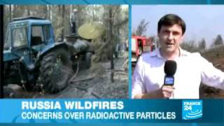 RUSSIA  WILDFIRES Fires reported in Chernobyl nuclear disaster region [upl. by Kelsy201]