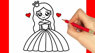 HOW TO DRAW A PRINCESS  HOW TO DRAW A GIRL EASY STEP BY STEP  كيف ترسم أميرة [upl. by Faye]