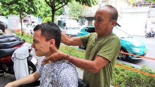 ASMR 2 Strong and funny street barber massage [upl. by Animas]