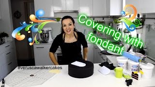 HOW TO COVER CHOCOLATE MUD CAKE WITH FONDANT  BY VERUSCA WALKER [upl. by Simonetta368]