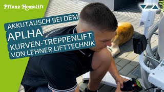 Akkutausch Treppenlift Alpha ▽△ von Lehner Lifttechnik [upl. by Elboa641]