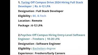 TOP COMPANIES HIRING 2024 [upl. by Nellaf588]