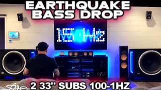 House Quake from 2 33quot Subs  Crazy Home theater system Dropping BASS [upl. by Edithe]