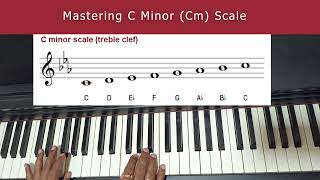 Mastering C Minor Scale  Piano Finger Exercise  Piano Tutorial for beginners  Cm Scale [upl. by Lucine]