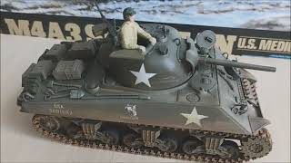 Tamiya RC Sherman M4A1 135 [upl. by Adnalay]