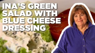 Ina Gartens Green Salad with Blue Cheese Dressing  Barefoot Contessa  Food Network [upl. by Katzen]