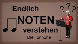 Noten lesen lernen im Violin und Bassschlüssel – Die Tonhöhe 1 [upl. by Michail]