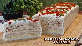 SANDUCHÓN NAVIDEÑO CON POLLO El Más Sabroso y Fácil de Todos [upl. by Dercy]