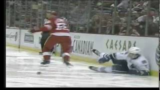 Niklas Kronwall shakes up David Booth with the big hit Feb 23 2012 [upl. by Andrej]