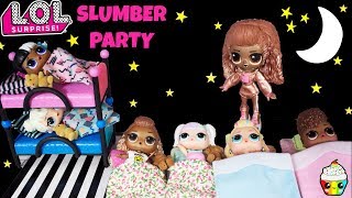 LOL House SLUMBER PARTY Big Sisters Babysitter Poopsie Sparkly Critters Sleepover Party [upl. by Lorre622]