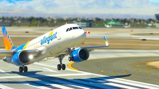 BEST AIRCRAFT Airbus A320 ALLEGIANT AIR Landing at Harry Reid International Airport [upl. by Alfeus]