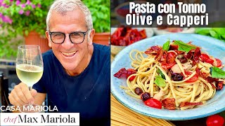 LINGUINE CON TONNO POMODORO OLIVE E CAPPERI IN 10 MINUTI ricetta facile veloce [upl. by Hess]