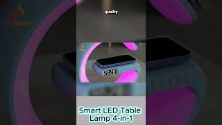 Smart LED Table Lamp 4in1 Wireless Charger Night Light Alarm Clock and Bluetooth Speaker [upl. by Aidni]