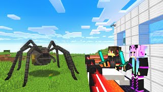 SAFEST SECURITY HOUSE vs MUTANT SPIDER  Minecraft [upl. by Eidissac]