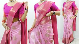 Banarasi silk saree draping tutorial step by step  Sari draping in easy steps  Sari draping guide [upl. by Gaither]