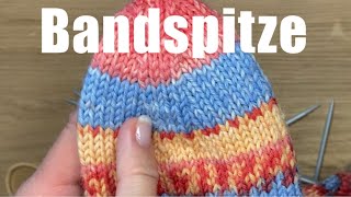 Socke mit Bandspitze leicht gestrickt SockenEnde mit nützlichen Tipps maren2023 [upl. by Ardnatal906]