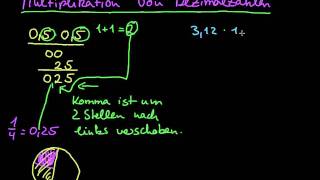 Multiplikation von Dezimalzahlen [upl. by Nosnaj]