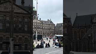 Dam Square in Amsterdam Building of ABN AMRO Bank [upl. by Drarig]