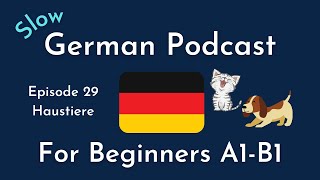 Slow German Podcast for Beginners  Episode 29 Haustiere A1B1 [upl. by Quintie]