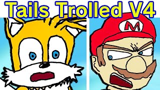 Friday Night Funkin VS Tails Gets Trolled V4 FULL WEEK  Cutscenes FNF ModSonicMarioLuigi [upl. by Naivatco]