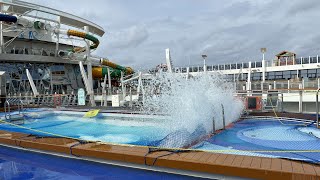 Royal Caribbean Symphony of the Seas Pool Closed due to Tropical Storm Helene Big Waves [upl. by Suitangi]