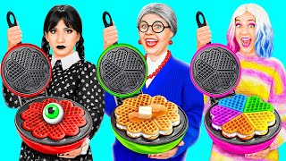 Wednesday vs Grandma Cooking Challenge  Kitchen Hacks and Tricks by 4Teen Challenge [upl. by Goody]