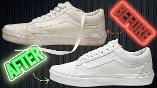 How To Clean amp Protect Your White Canvas Shoes Fast amp EASY Stain Removal DIY ASMR Sneakers [upl. by Shields]